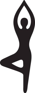 yoga pozu, vektör illüstrasyonu, düz simge