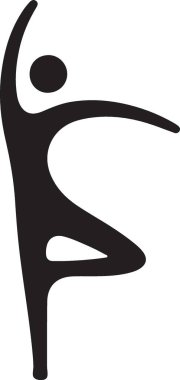 Kadın yoga poz ikon vektör renk illüstrasyonu