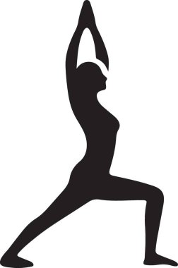Yoga poz siluet vektör