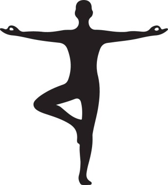 Yoga yapan bir kadının vektör çizimi