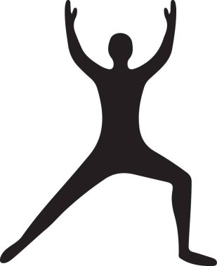 yoga poz simgesi vektör illüstrasyonu