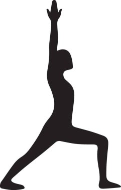 Kadın yogasının silueti. vektör illüstrasyonu.