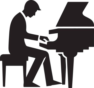 Piyano çalan adamın vektör illüstrasyonu