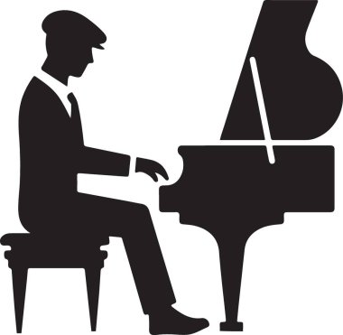 Piyano simgesi, vektör illüstrasyonu