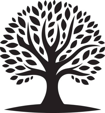 Yapraklı ağaç. vektör illüstrasyonu