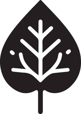 Zarif Siyah Siluet Yaprak İllüstrasyon Vektör Grafik Tasarımı