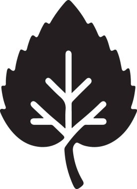 Zarif Siyah Siluet Yaprak İllüstrasyon Vektör Grafik Tasarımı