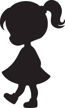 Kız siluet vektör çizim