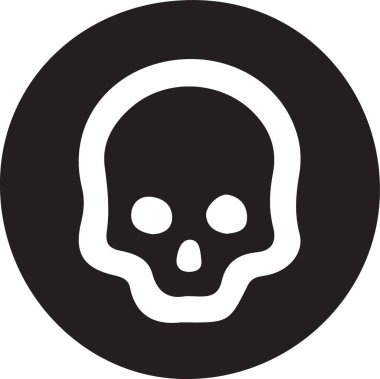 kafatası vektör simgesi modern basit çember çizimi