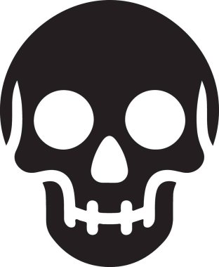 kafatası vektör simgesi. Siyah illüstrasyon logosu beyaz arkaplan kafatası üzerinde izole.