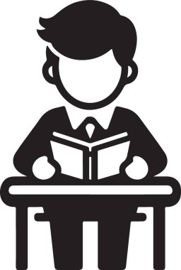 Öğrenci öğretmen simgesi, vektör illüstrasyonu