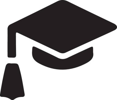 Mezuniyet. Web simgesi basit illüstrasyon