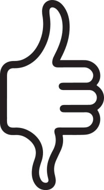 başparmak aşağı simge, basit tasarım illüstrasyon