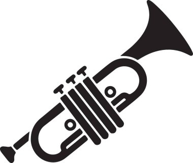 Trompet. Web simgesi basit illüstrasyon