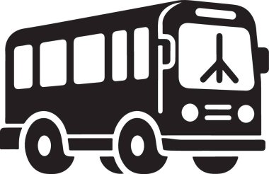 Klasik Okul Otobüsü Silueti Çizim Vektörü Grafiksel