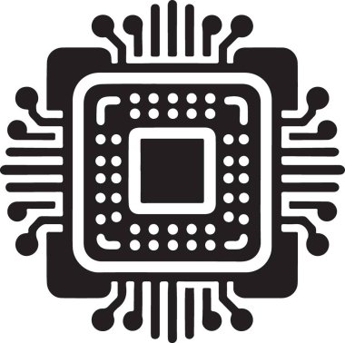 çip Cpu çip simgesi ana hat biçiminde