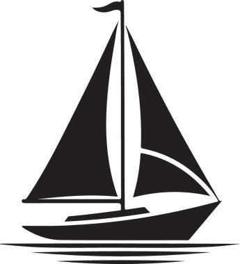 Tekne ikonu. Web için yat vektör simgesinin basit siyah illüstrasyonu