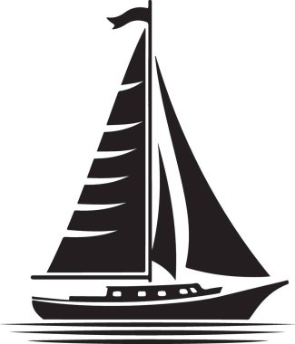 yelkenli tekne simgesi vektör illüstrasyon grafik tasarımı
