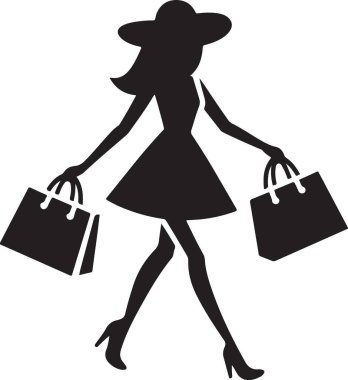 Kız çantası ile vektör çizim