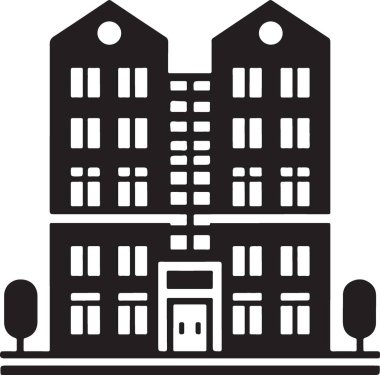 Bina simgesi, vektör illüstrasyonu