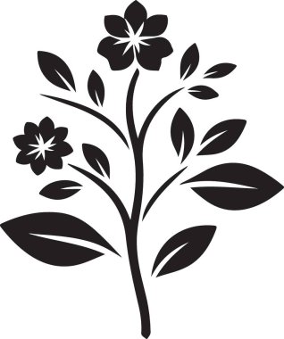 Beyaz arkaplanda vektör çiçek çizimi