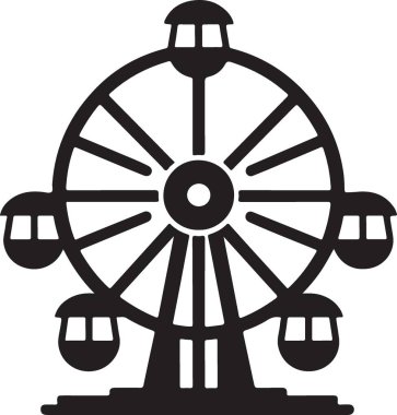 Lunapark Dönme Dolap Silueti Görüntü Vektörü Grafiksel