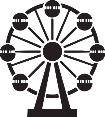 Lunapark Dönme Dolap Silueti Görüntü Vektörü Grafiksel