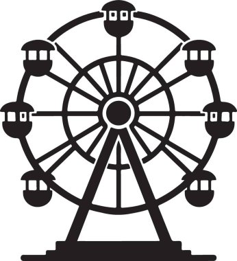 Lunapark Dönme Dolap Silueti Görüntü Vektörü Grafiksel