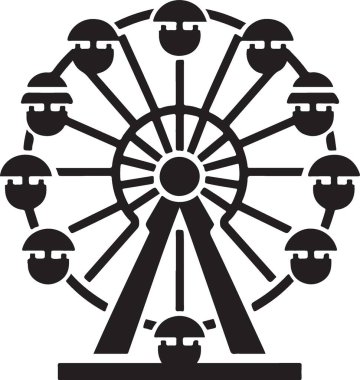 Lunapark Dönme Dolap Silueti Görüntü Vektörü Grafiksel