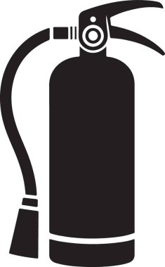 Temel Yangın Güvenliği Ekipmanı Siluet İllüstrasyonu