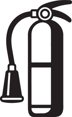 Temel Yangın Güvenliği Ekipmanı Siluet İllüstrasyonu