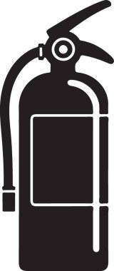 Temel Yangın Güvenliği Ekipmanı Siluet İllüstrasyonu