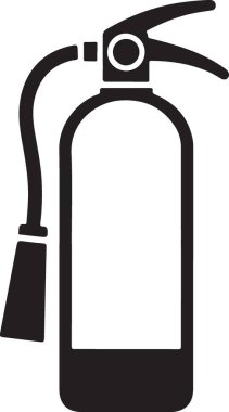 Temel Yangın Güvenliği Ekipmanı Siluet İllüstrasyonu