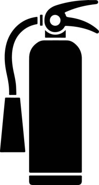 Temel Yangın Güvenliği Ekipmanı Siluet İllüstrasyonu