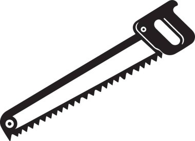 Testere araç simgesi. Web tasarımı için ağaç testeresi vektör simgesinin basit bir çizimi