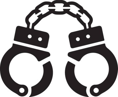 Kelepçe vektörü. Siyah illüstrasyon beyaz arkaplanda izole edildi