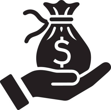 çanta para simgesi katı biçimli