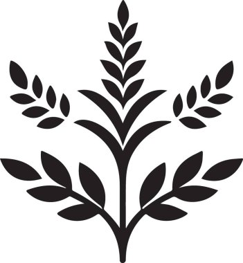 bitki yaprakları simge, basit siyah stil