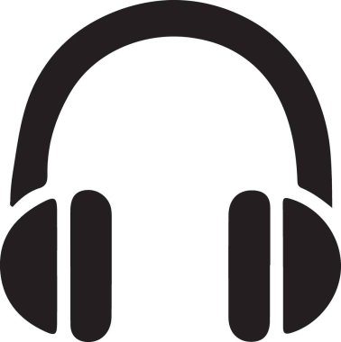 kulaklık müzik simgesi, basit vektör illüstrasyonu
