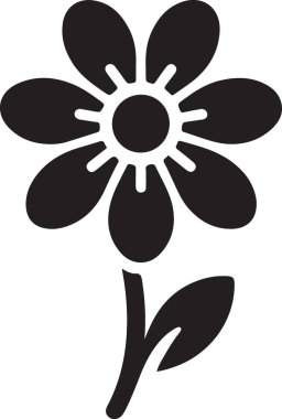 Çiçek vektörü düz simgesi