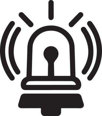 Acil Durum Uyarı Sistemi Silüet Resmetme Simgesi