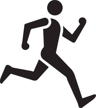 basit bir şekilde koşan maraton simgesi