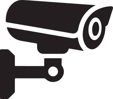 CCTV güvenlik kamerası simgesi ana hatlar biçiminde