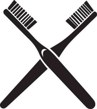 Diş fırçası Silueti Diş Bakımı için Simge Vektör İllüstrasyonu