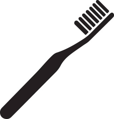 Diş fırçası Silueti Diş Bakımı için Simge Vektör İllüstrasyonu