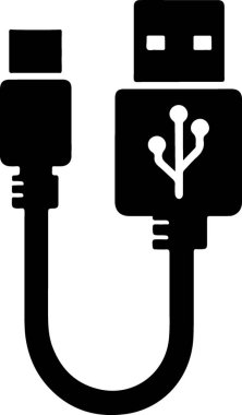 USB kablosunu tak vektör çizim