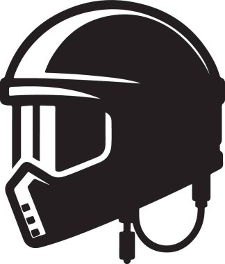 Off-Road Motocross Miğfer Siluet Vektör İllüstrasyonu