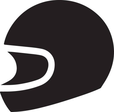 Klasik Motosiklet Miğferli Siluet Çizimi