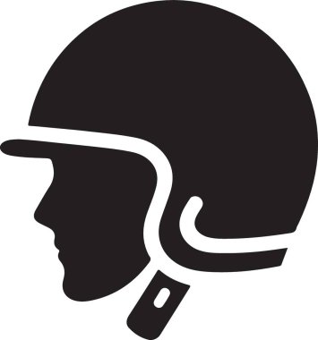 Yüz Motorsikleti Başlığı Siluet Vektör Simgesini Aç