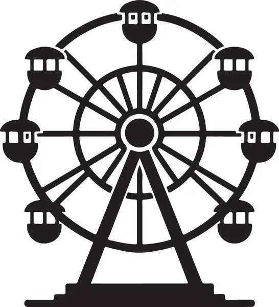 Lunapark Dönme Dolap Silueti Görüntü Vektörü Grafiksel